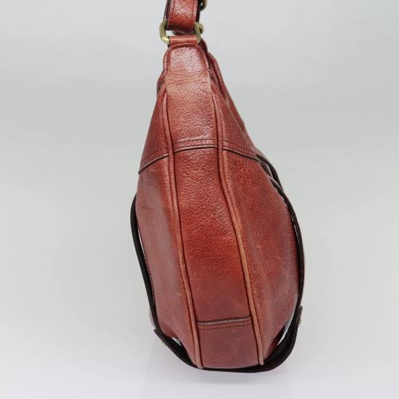 BURBERRY Shoulder Bag Leather Red Auth ti2068 - Picture 3 of 16